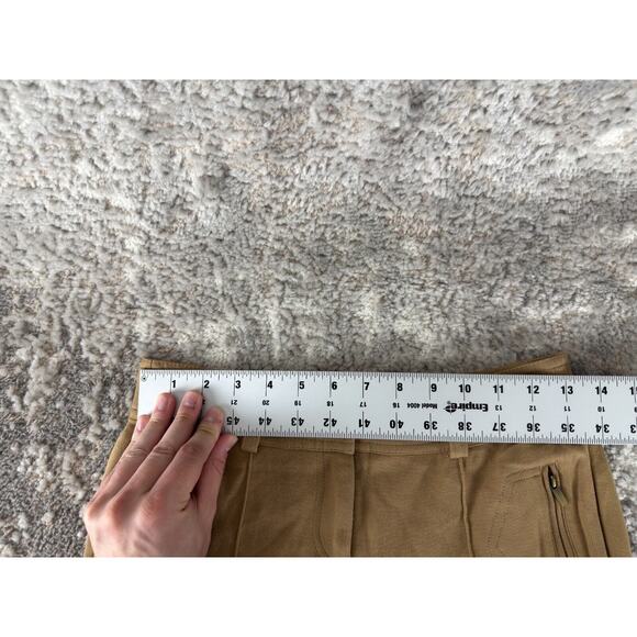 Cache Size 0 Casual Stretch Flat Front Pants Beige Button Zip Pockets Ankle - Picture 5 of 12